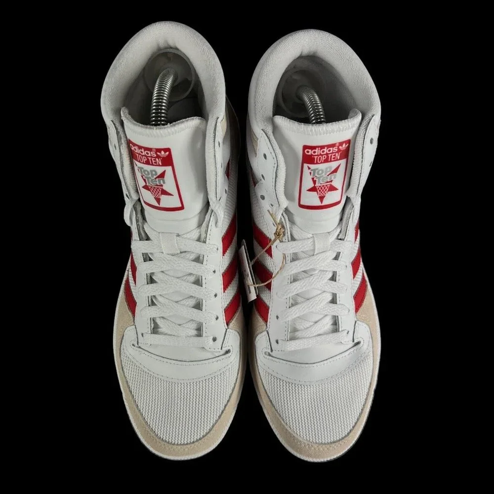 Adidas Top Ten RB Beige Red High Top Shoes FZ6204 Men's Sizes 7.5 - 11.5